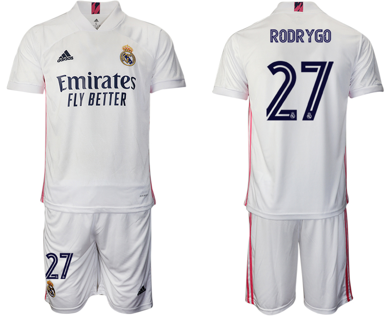 Men 2020-2021 club Real Madrid home #27 white Soccer Jerseys->real madrid jersey->Soccer Club Jersey